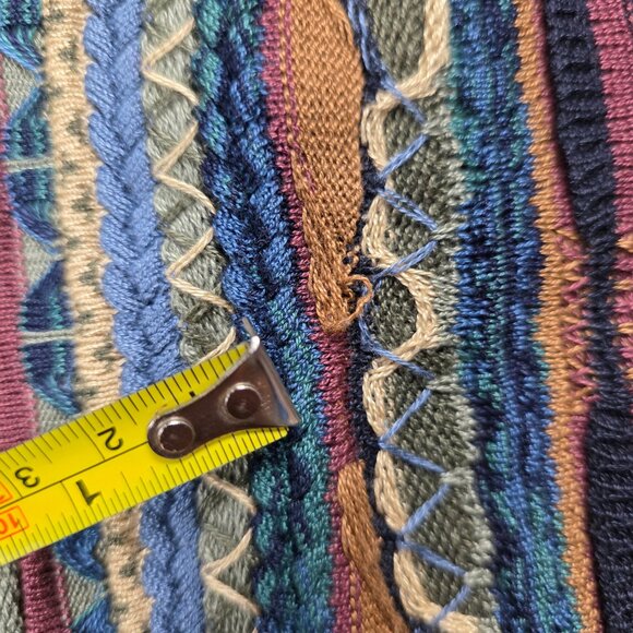 Tundra Men's Vintage Knit Coogi Style Crewneck Sweater Textured L 90s - Picture 14 of 14